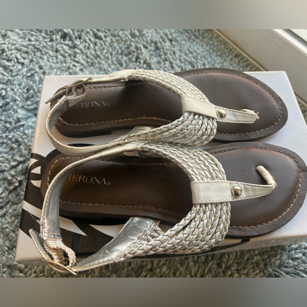 Merona Silver and Brown Women's Sandals
